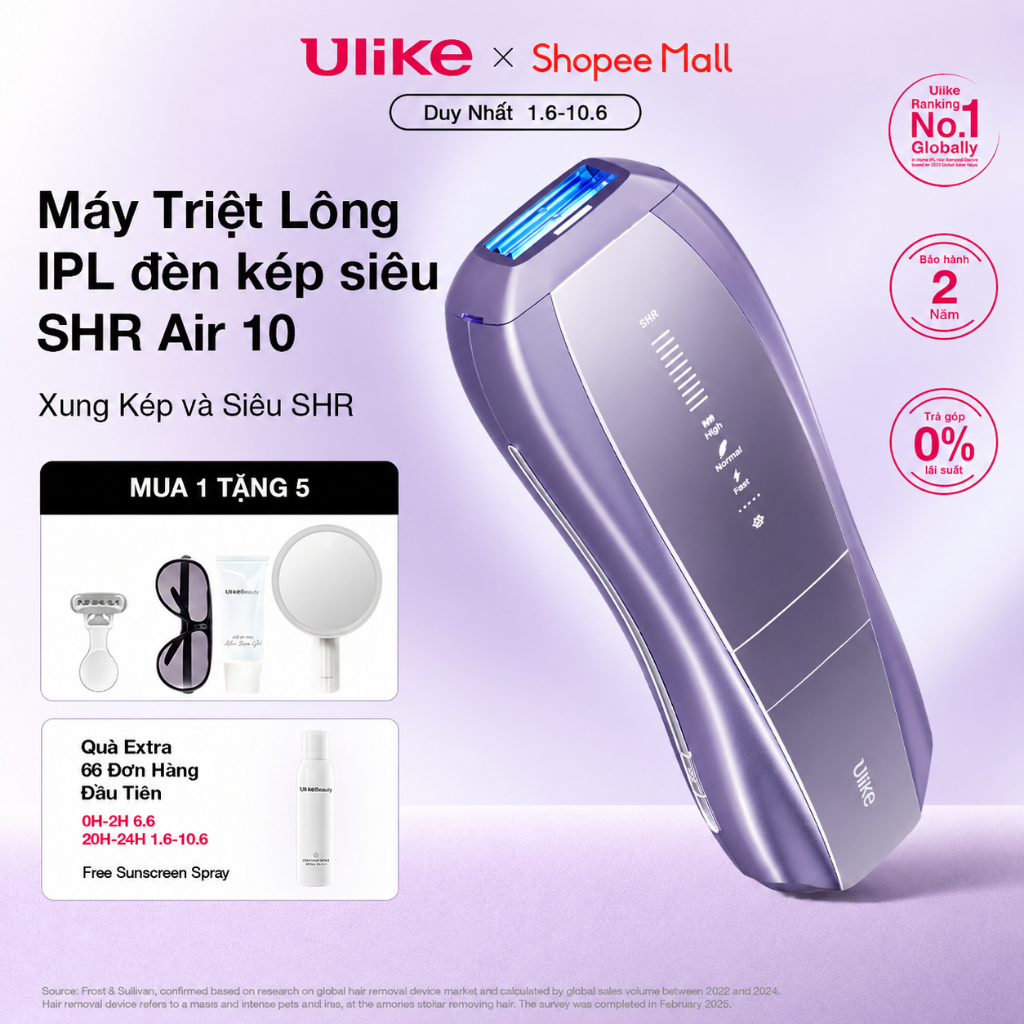 [CHỈ 5-6.6 Tặng Gương+Gel][KOL ]Máy triệt lông Ulike Air 10 công nghệ làm mát Ice Cooling IPL Sapphi