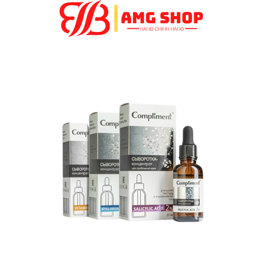 Serum Compliment Dưỡng Trắng Cấp Ẩm Căng Bóng Da Vitamin C 20% HA 5% Salycilic Acid 2% Nga 27ml
