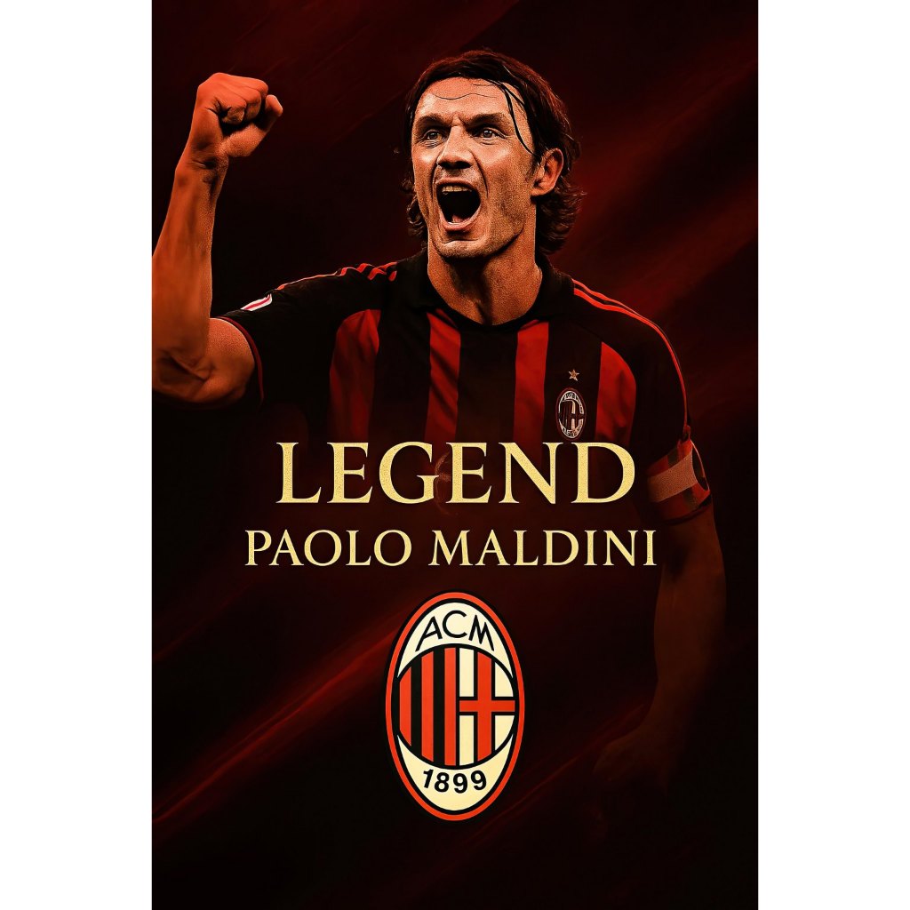 (POSTER Khổ Lớn) Paolo Maldini dán tường ,poster bóng đá,decal,áp phích,tranh cầu thủ bóng đá