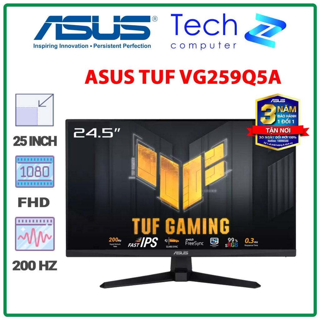 Màn Hình Gaming ASUS TUF Gaming VG259Q5A 24.5 Inch IPS FHD 200Hz 1ms
