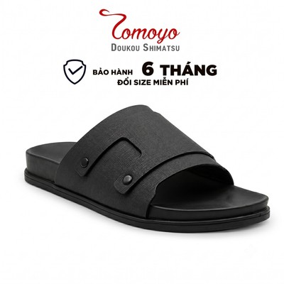 Dép Quai Ngang - Dép Da Nam Tomoyo TMD34201 - Đen