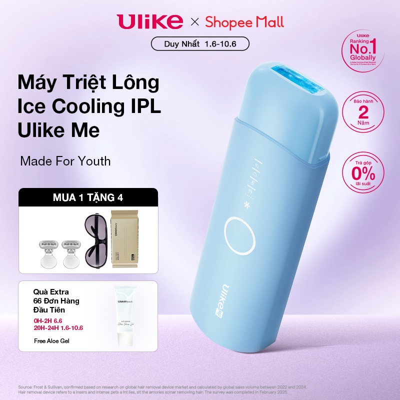 Máy triệt lông Ulike ME công nghệ làm mát Ice Cooling IPL Sapphire Xanh thiên thanh