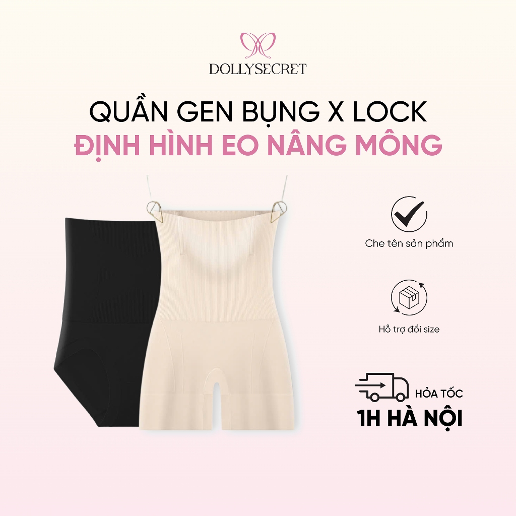 Quần Gen Bụng Siết Eo Nâng Mông Quần Nịt Bụng Chống Cuộn DOLLY SECRET Có 4 Nẹp Định Hình Q08