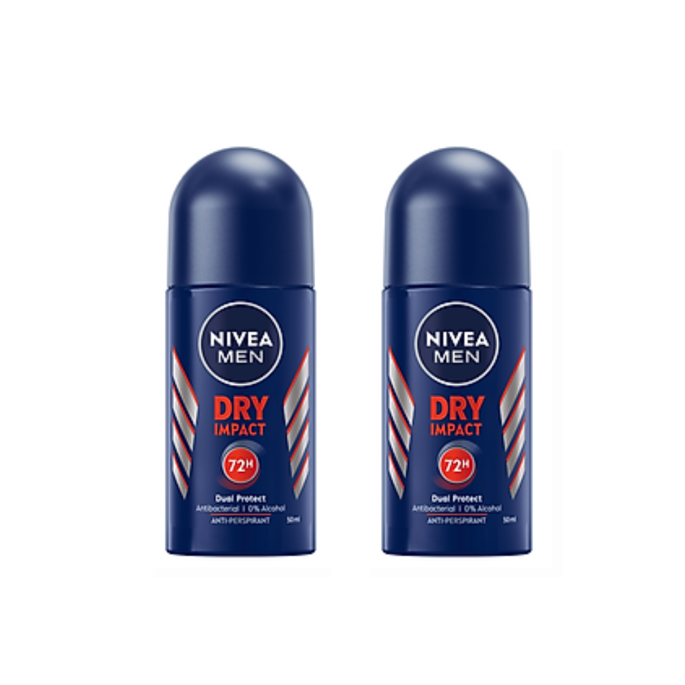 Combo 2 Lăn Ngăn Mùi NIVEA MEN Dry Impact Khô Thoáng (50ml) - 81610