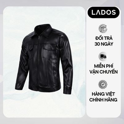 Áo Khoác Da Cao Cấp 2 Lớp Cho Nam LADOS - 32062 Chất Da Không Bong Tróc