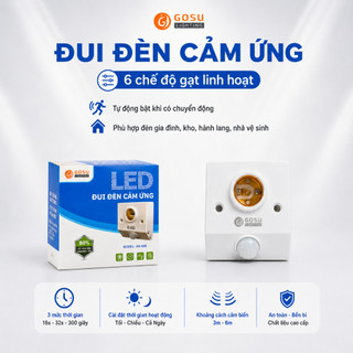 Đui đèn cảm biến hồng ngoại gosu có nút gạt điều chỉnh chế độ - tự đông bật tắt khi có người h241