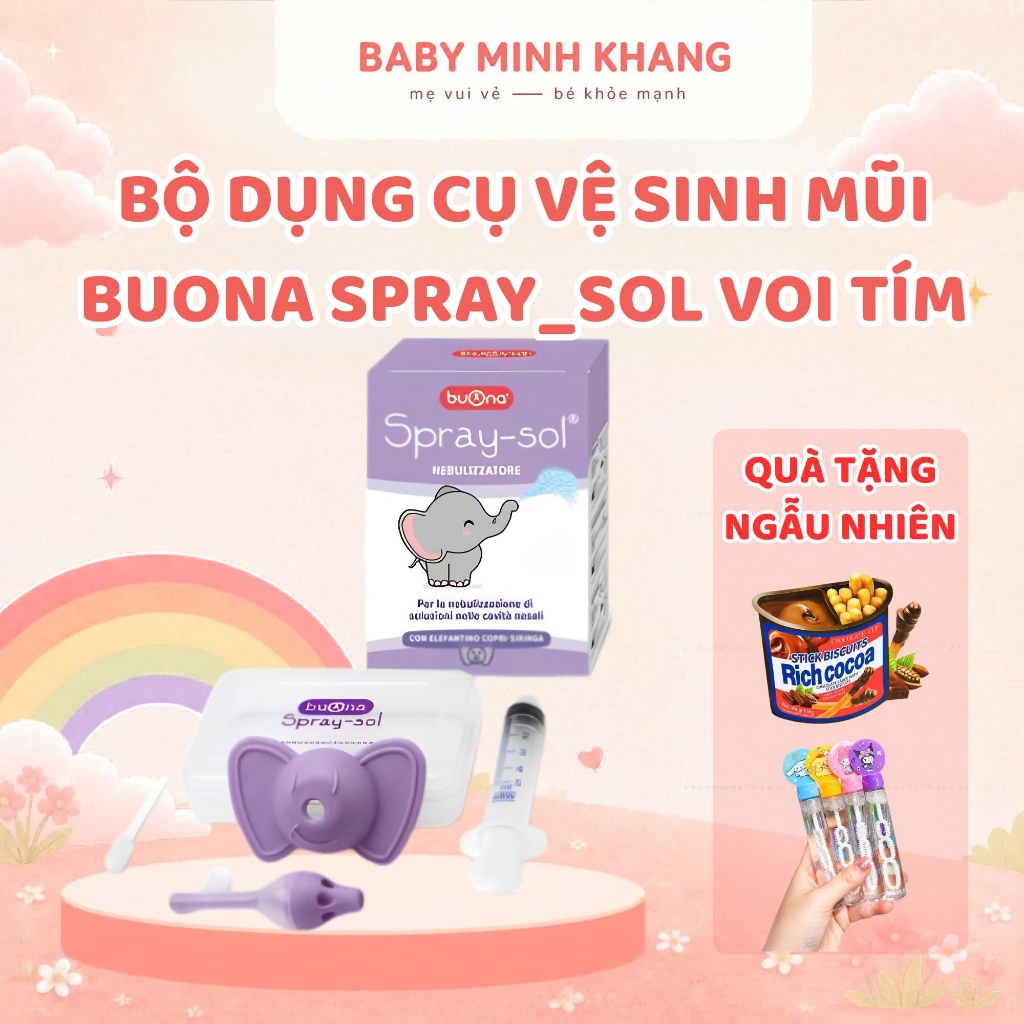 Buona Spray - Sol Buona Dụng Cụ Xịt Rửa Mũi Chuyên Dụng Cho Trẻ Em - Hàng chính hãng