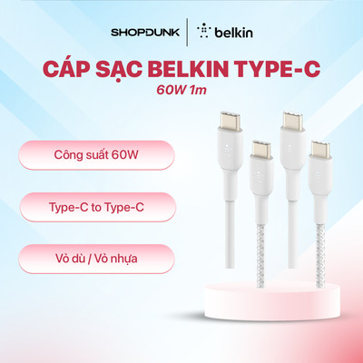 Cáp sạc nhanh USB Type C - C Belkin 60W 1m