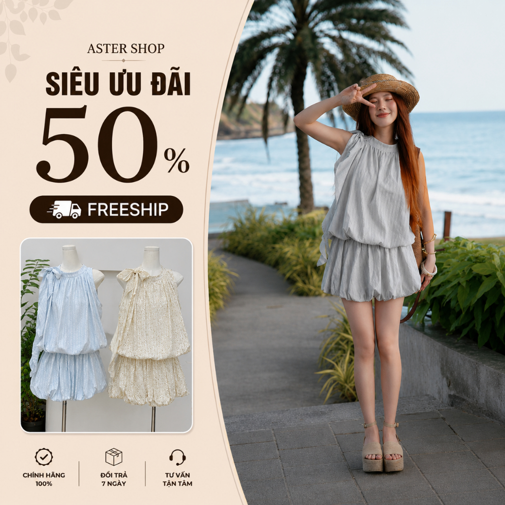 CHUẨN HÃNG MẪU MẶC Jumpsuit Nơ Vai Dáng Bí Nàng Thơ TKCC BAGEO (MEIVU) – Aster shop