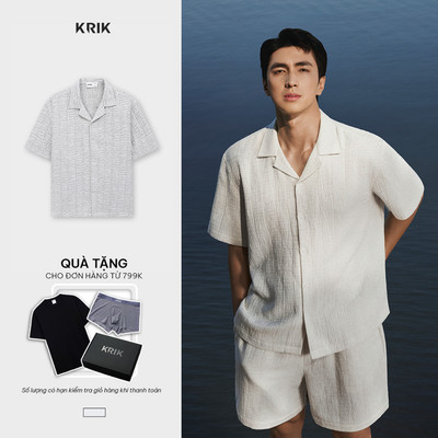 [KRIK x Bình An] Áo Sơ Mi Nam KRIK Form Classic Chất Liệu Mềm Mại Thiết Kế Cổ Cuba Tạo Điểm Nhấn SC3340