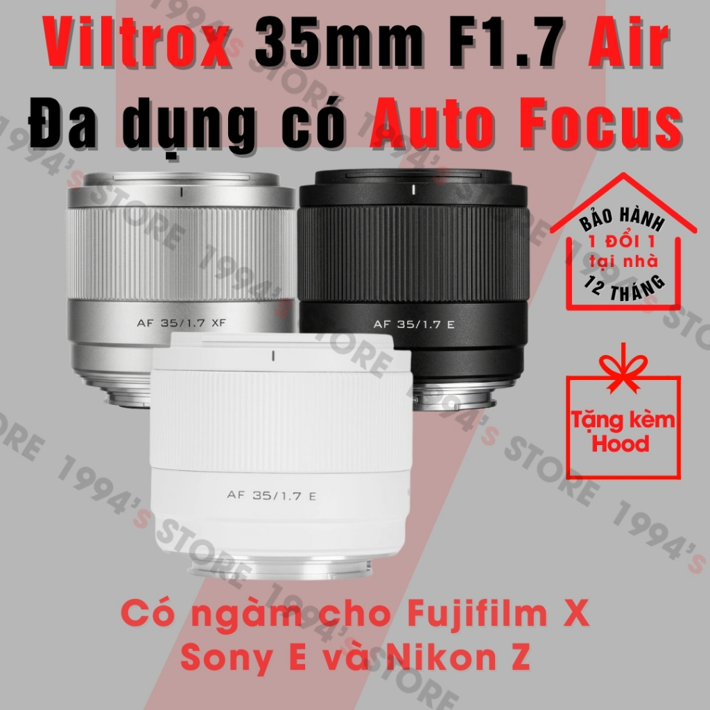Ống kính AF Viltrox 35mm F1.7 Air Auto Focus - Lens đa dụng lấy nét tự động dành cho Fujifilm X, Son