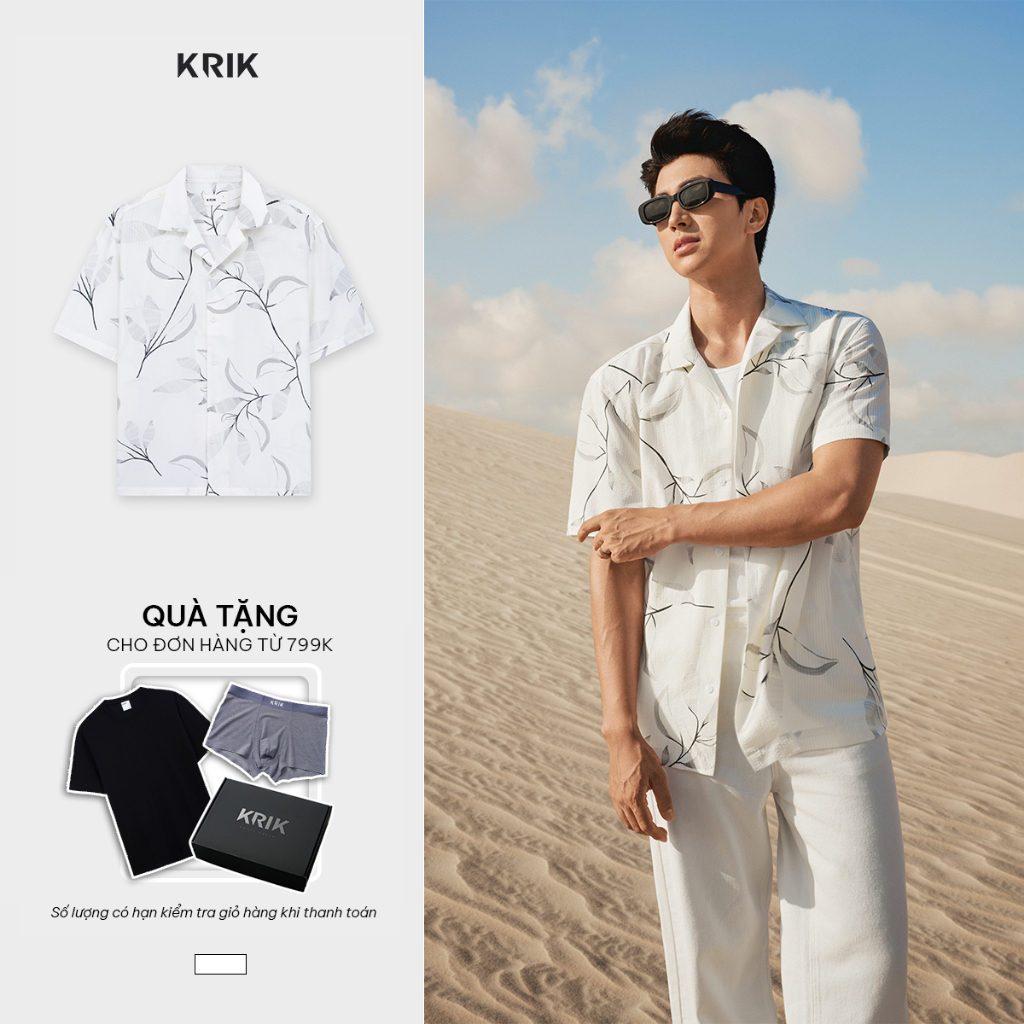 [KRIK x Bình An] Áo Sơ Mi Nam KRIK Form Classic Chất Vải Texture Nhẹ Thiết Kế Họa Tiết Bản Lớn SC337