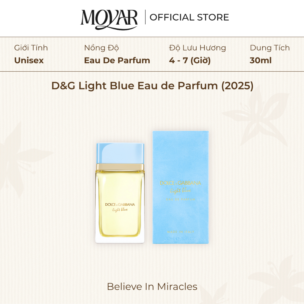Nước Hoa Dolce & Gabbana Light Blue EDP (2026) | Nước Hoa Nữ | Moyar Perfume