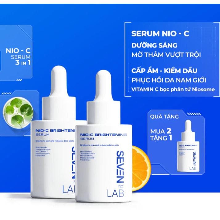 Serum dưỡng nam giới SEVENLAB Nio - Vitamin C Giúp Sáng Da Trắng Nân Tone Chính Hãng 30ml