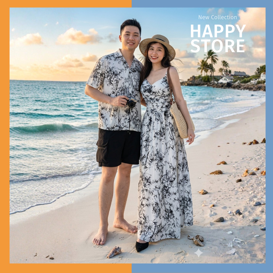 Set couple nam nữ COUPLE STORE - HÌNH THẬT- đồ đôi nam nữ set couple, đồ biển đôi, áo đôi nam nữ