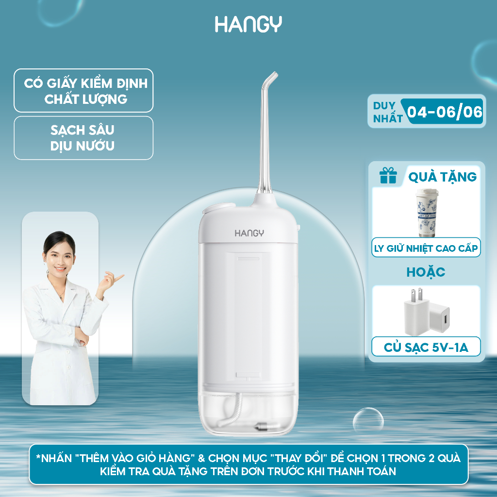 Máy tăm nước mini HANGY HM23 Pro & O16 | Tia nước mạnh, nhỏ gọn | Đổi mới trong 12 tháng
