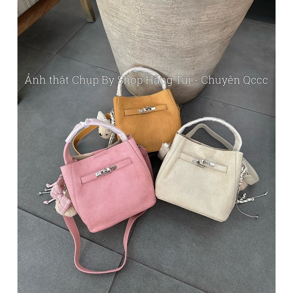 Túi Dáng Giỏ VALUANCIA  Tặng Charm & Túi Con & 2 Quai  Vaaaaluancia 26001 Tặng Charm Cún Nơ