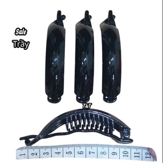Combo 4 cái Kẹp tóc ngang,kẹp cóc mo trơn màu đen (7cm/9.5cm)