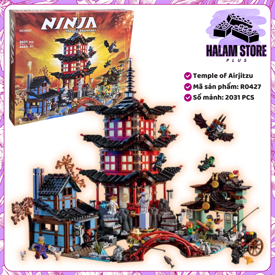 [Rẻ vô địch] Mô hình đồ chơi nhân vật Ninjago Temple of Airjitzu Đền ninja season 5 mã R0427