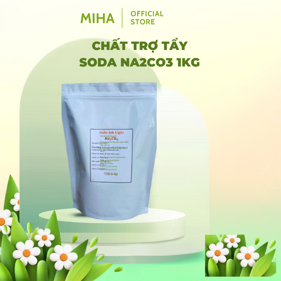 Chất Trợ Tẩy Soda Na2CO3 1kg – Soda Ash Light. Làm Sạch, Tăng Hiệu Quả Giặt Tẩy