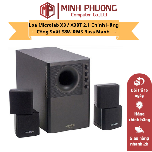 Loa Microlab X3 / X3BT 2.1 Chính Hãng - Công Suất 98W RMS, Bass Cực Mạnh, Bluetooth 5.0, Loa Nghe Nh