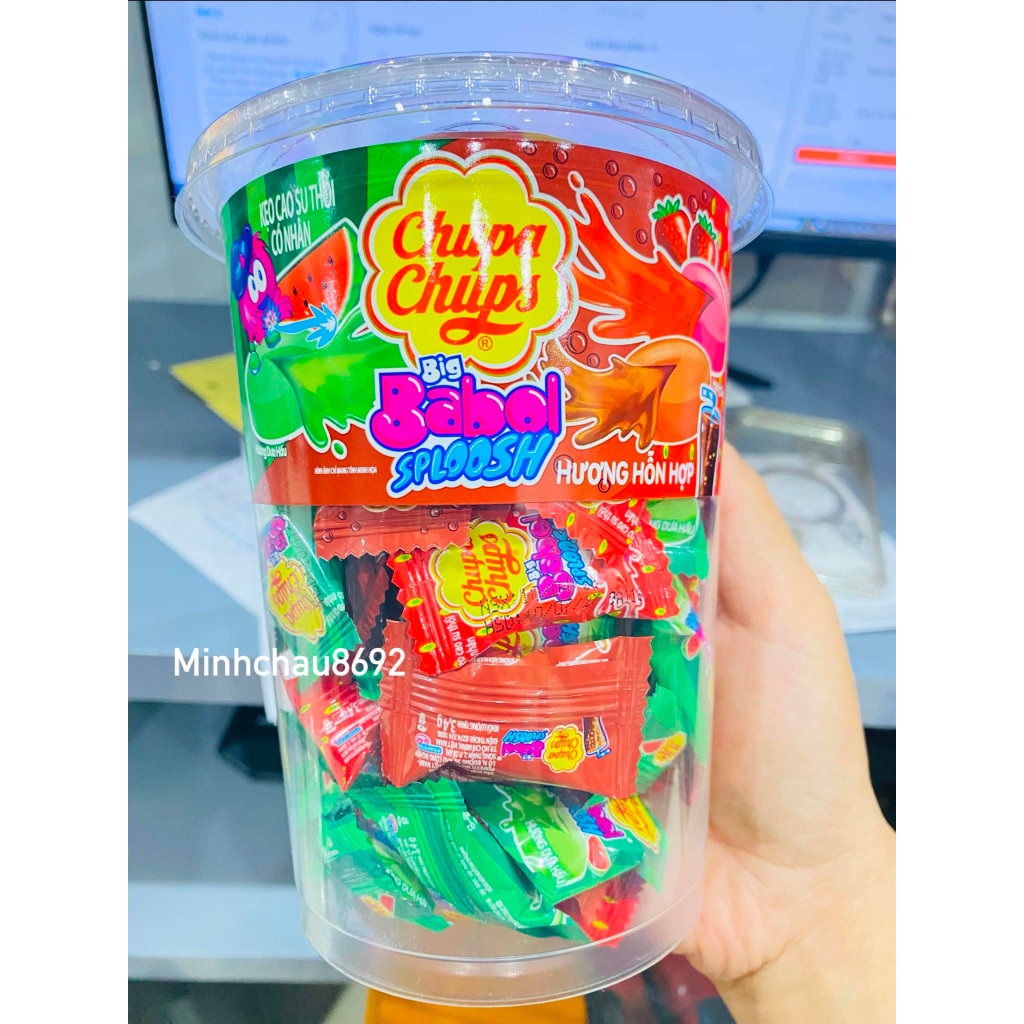 Kẹo cao su bigbabal ( cốc ) 74 viên 3 vị cola,dâu