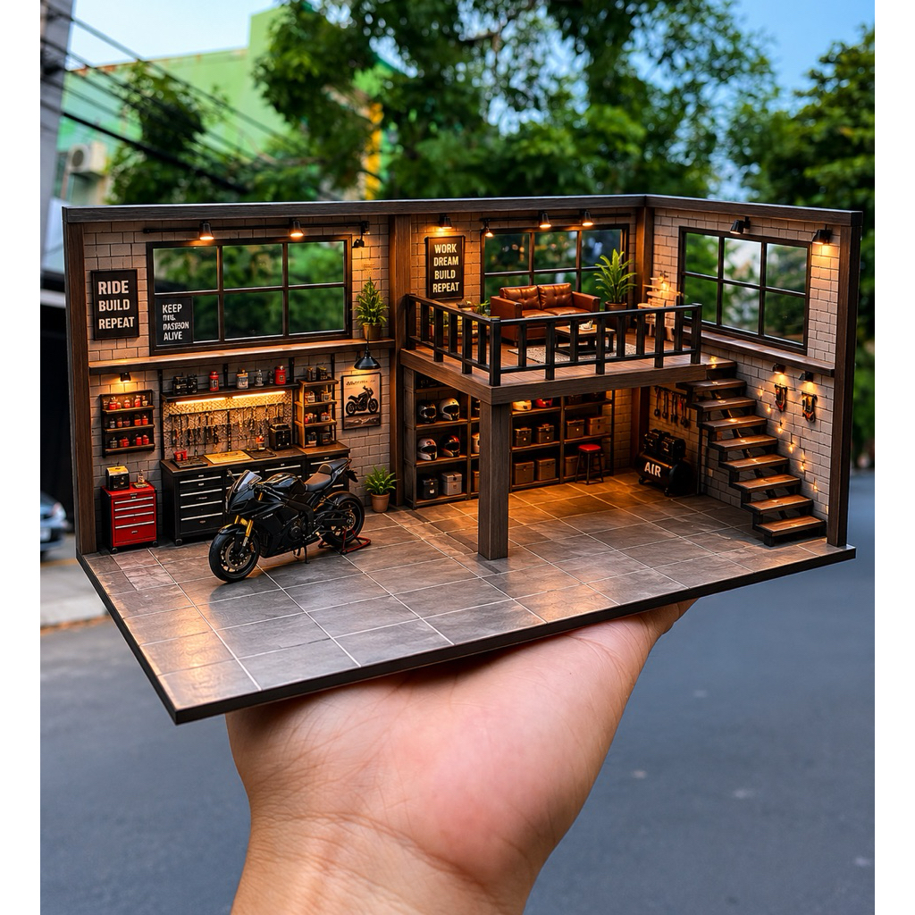 KIT DIORAMA GARAGE BOX No3 (CHƯA LẮP RÁP)