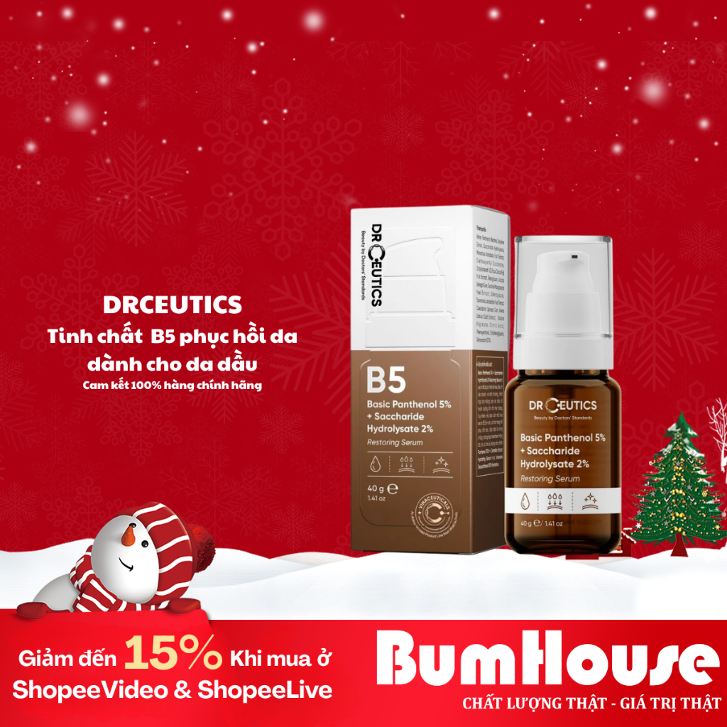 DRCEUTICS Tinh Chất B5 Basic Hydration 5% DrCeutics Cho Da Dầu Mụn 30g/40g/100g/108g