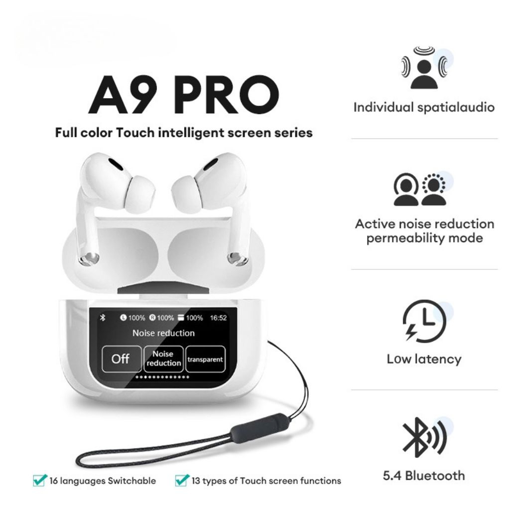 Tai Nghe Bluetooth Không Dây A9 Pro Có Màn Hình