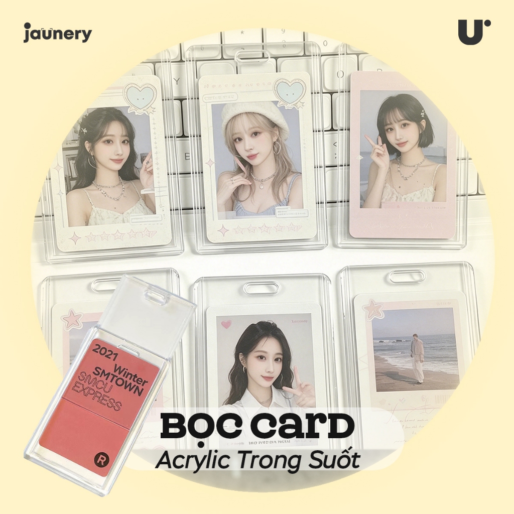 Bọc Card Acrylic Trong Suốt Dọc – Card Sleeve Holder Đựng Photocard Kpop Trang Trí Túi