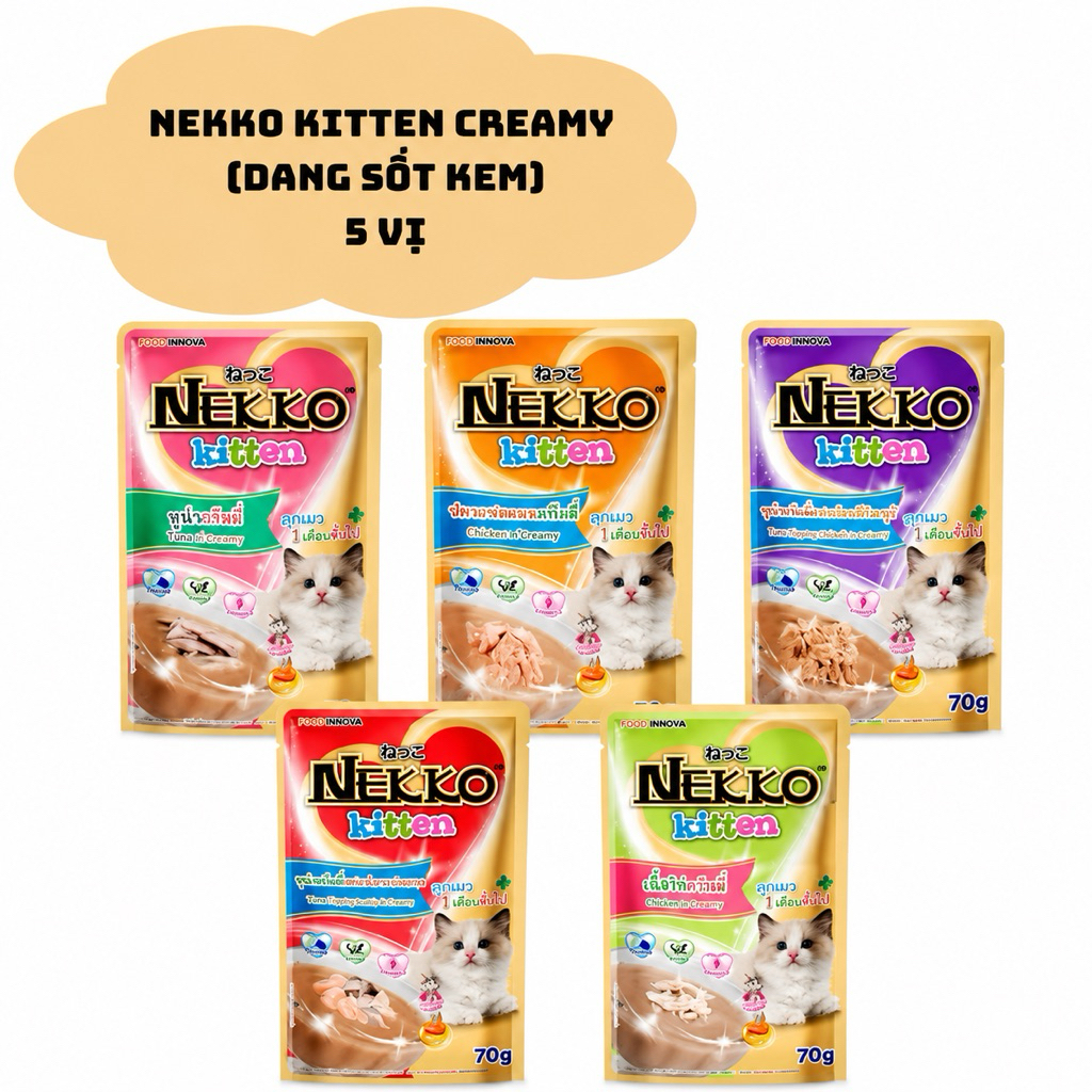 Pate Nekko Kitten Creamy Dành Cho Mèo Con 70g