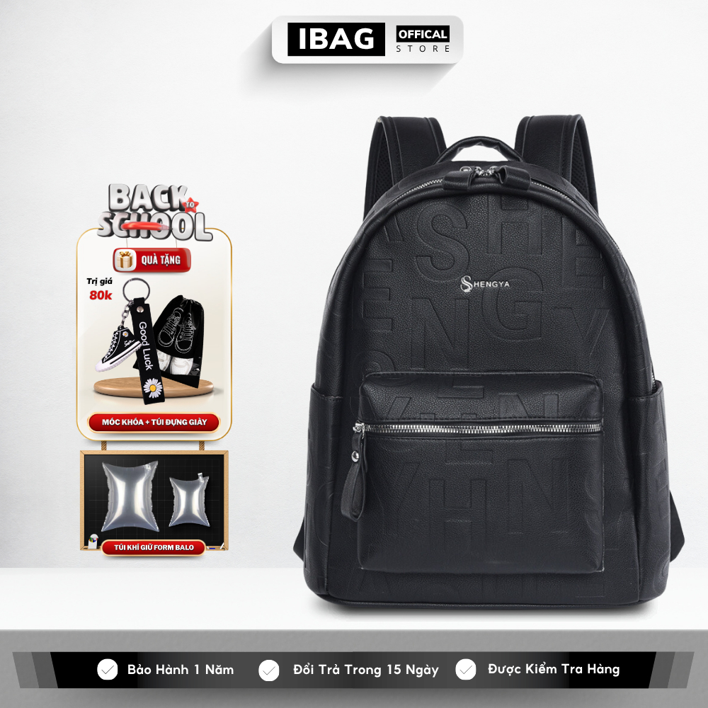 Balo Da Đi Học IBAG Balô Da Thời Trang Nam Nữ Cặp Da Pu Cao Cấp Ba Lô Da Cặp Đi Học Ulzzang Balo Đựn