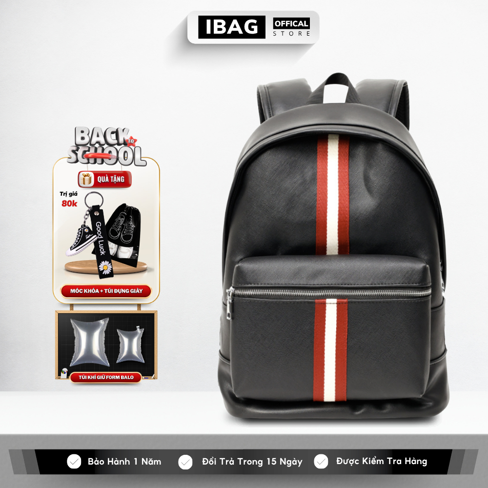 Balo Da Đi Học IBAG Balô Da Thời Trang Nam Nữ Cặp Da Pu Cao Cấp Balo mc Cặp Đi Học Ulzzang Balo Đựng