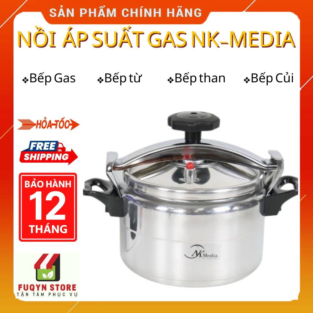 Nồi áp suất Nk Media 4 Lít đun ga đáy từ, dùng được mọi loại bếp - Hàng chính hãng