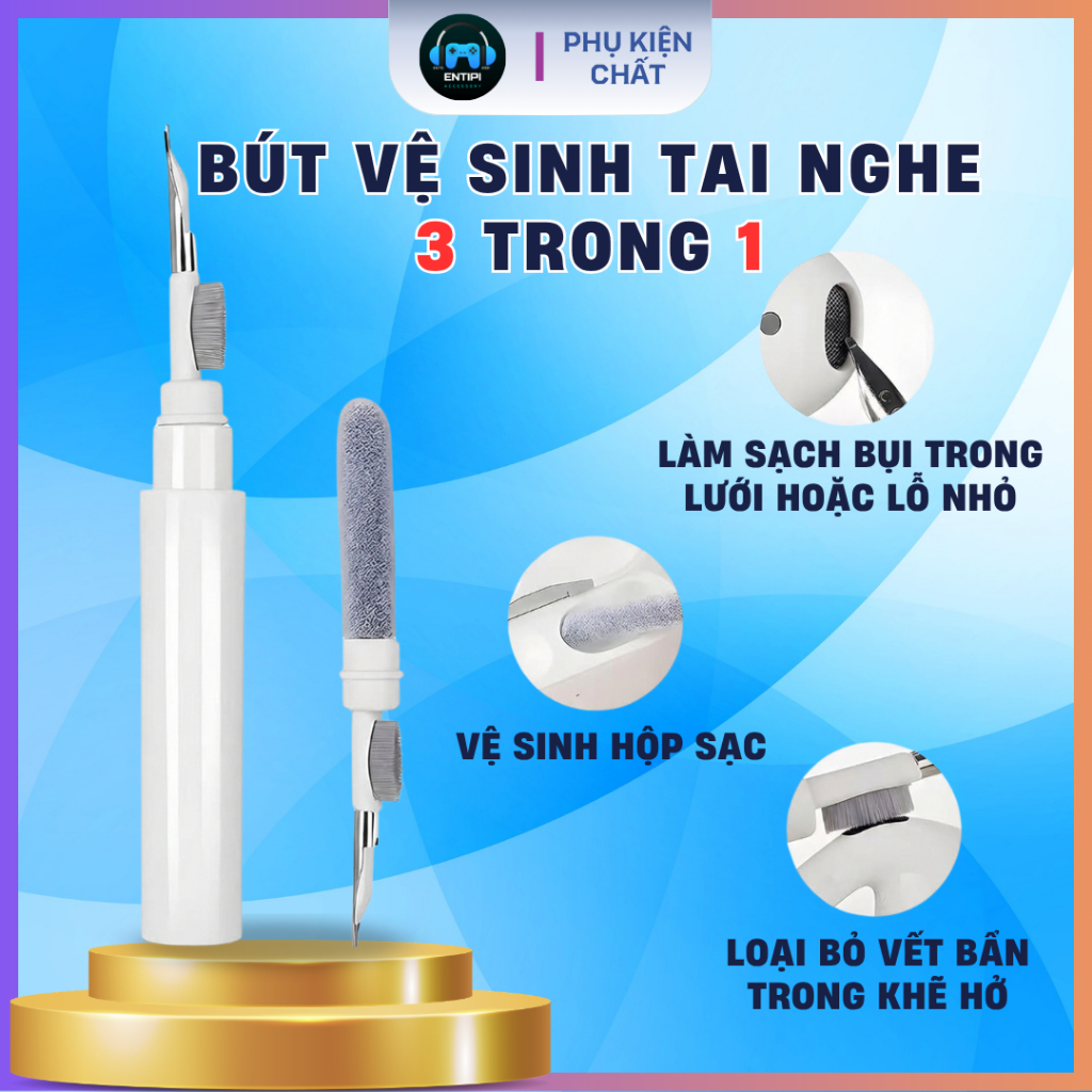 Bút Vệ Sinh Tai Nghe 3 Trong 1 – Multi Cleaning Pen, Dụng Cụ Vệ Sinh Airpods, Tai Nghe, Laptop