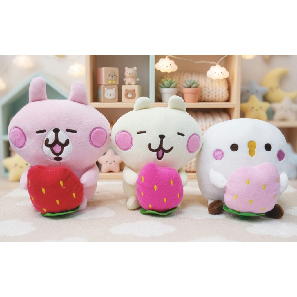 gấu bông kanahei ôm dâu gà Piske G2B6 gà bông thỏ Usagi thỏ bông gấu bông gấu bông dễ thương 20cm