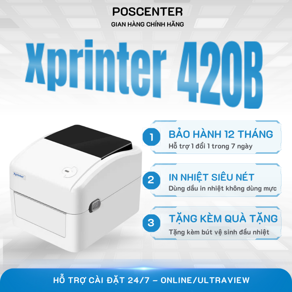 Máy In Đơn Hàng Shopee Bán Chạy Nhất Xprinter XP-420B (LAN + USB) - Khổ A6 (100x150)