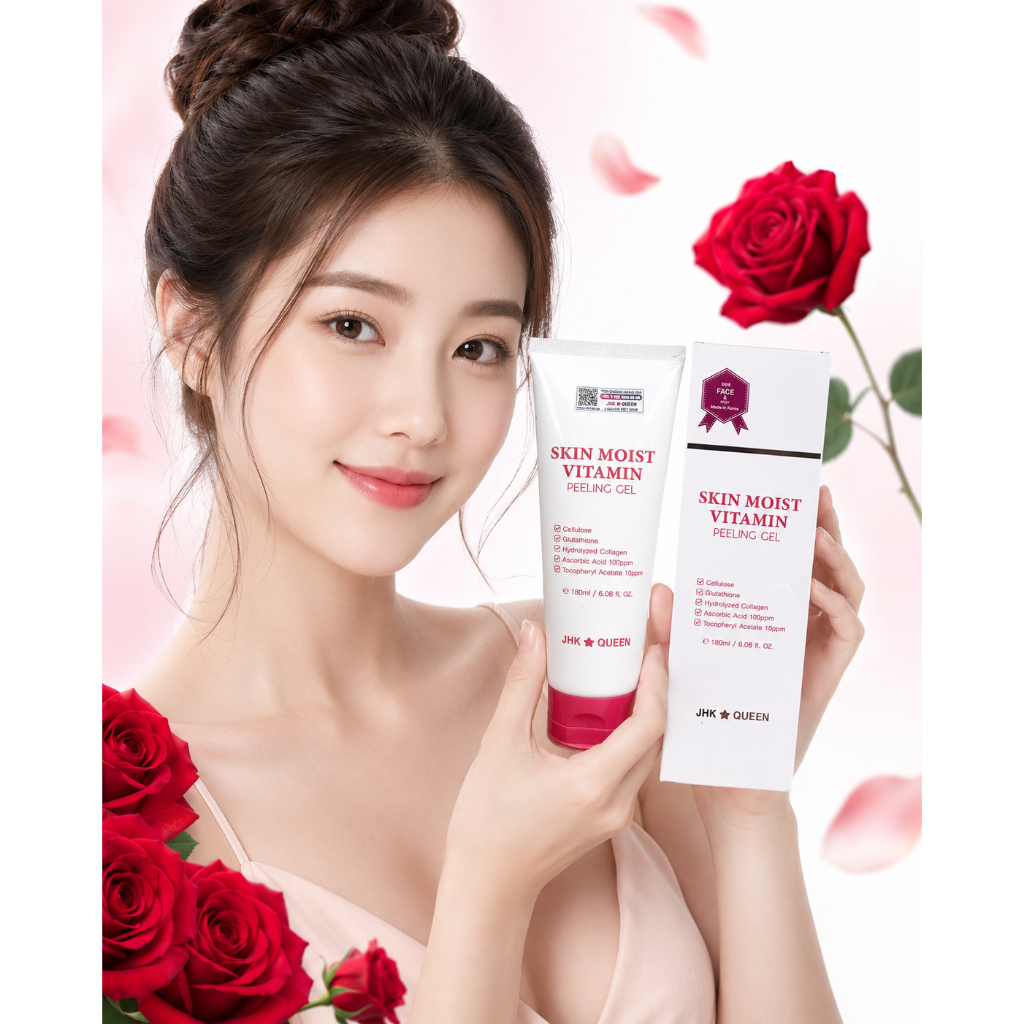 Gel Tẩy Tế Bào Chết Skin Moist Vitamin Peeling Gel JHK Queen 180ml – Dưỡng Da Mịn Màng, Sáng Khỏe