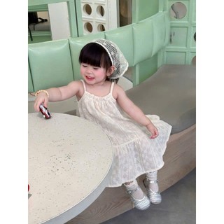 <Tặng khăn ren> Váy cho bé gái, Váy maxi thiết kế cho bé gái ren boil cao cấp mềm mát đi biển cho bé 9-22kg Babi Kids