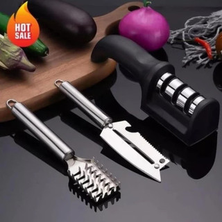 Dụng Cụ Mài Dao Kéo 3 Cấp Độ Cầm Tay, Máy Mài Dao Nhanh Tiện Lợi