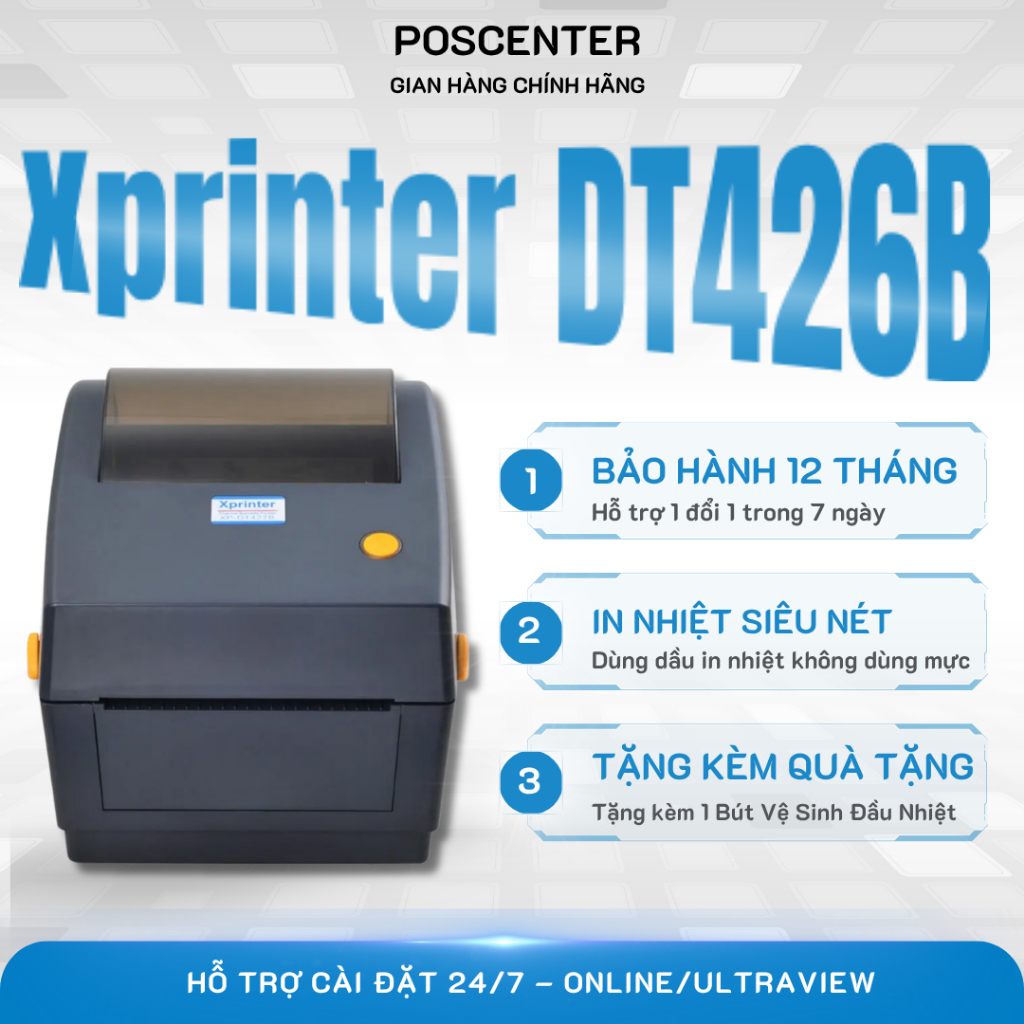 Máy In Đơn Hàng Shopee Xprinter XP-DT426B - Khổ A6 (100x150), In Nhiệt Tốc Độ Cao (Cổng USB)