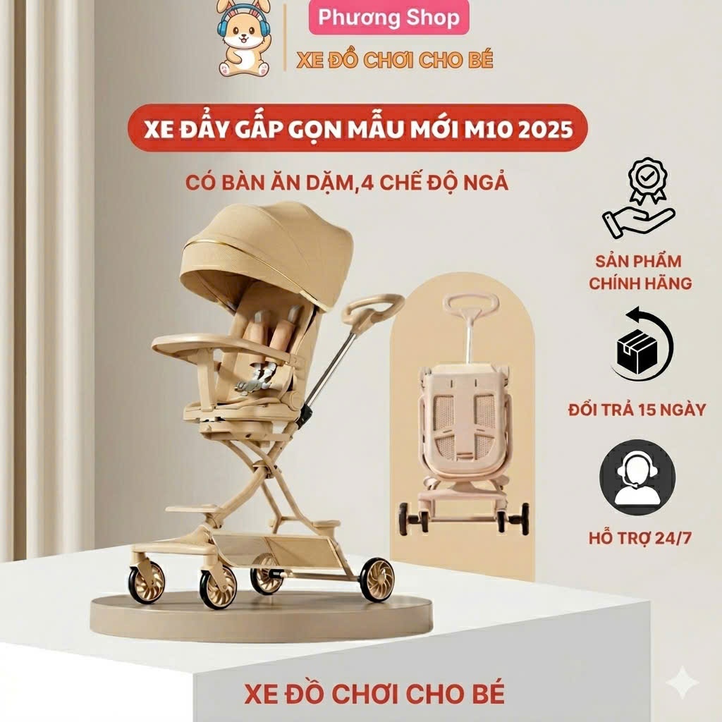 Xe đẩy M9, M8 - NGẢ SÂU 360 ĐỘ - gấp gọn em bé đi du lịch siêu gọn nhẹ