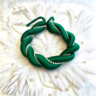 mấn lụa đội đầu gắn dây ngọc cho mẹ và bé + sỉ