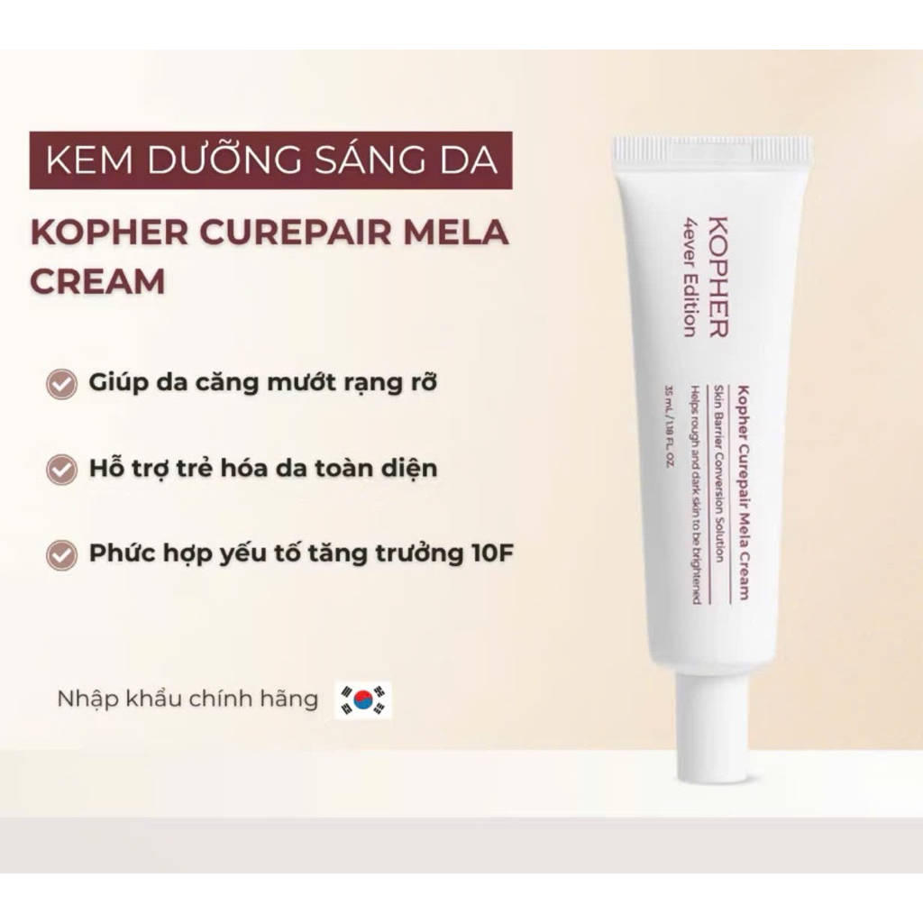 Kem Dưỡng Kopher Curepair Mela Cream 35ml dưỡng trắng, trẻ hoá, cấp ẩm