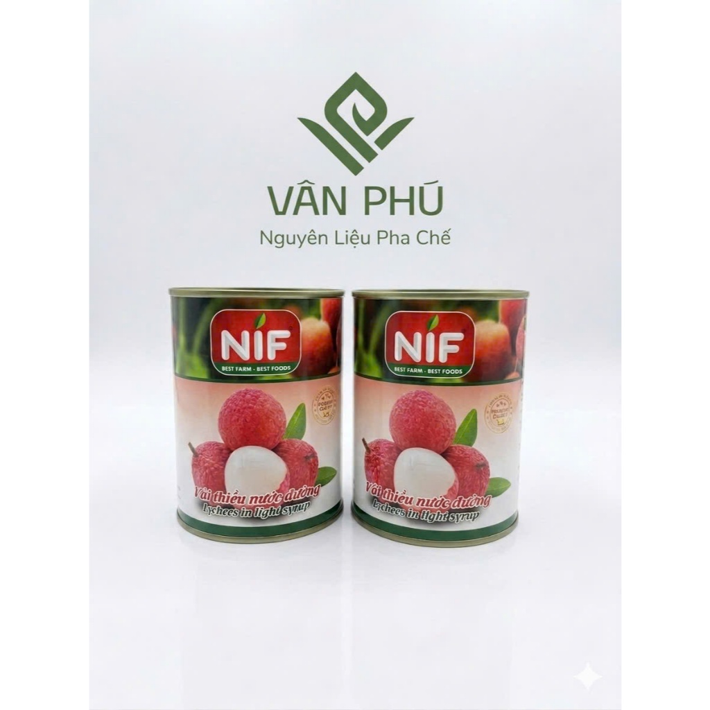 Combo 2 Lon Vải Lon NIF - Vải Thiều Ngâm Nước Đường Đóng Lon Hộp 560G (Trái To)
