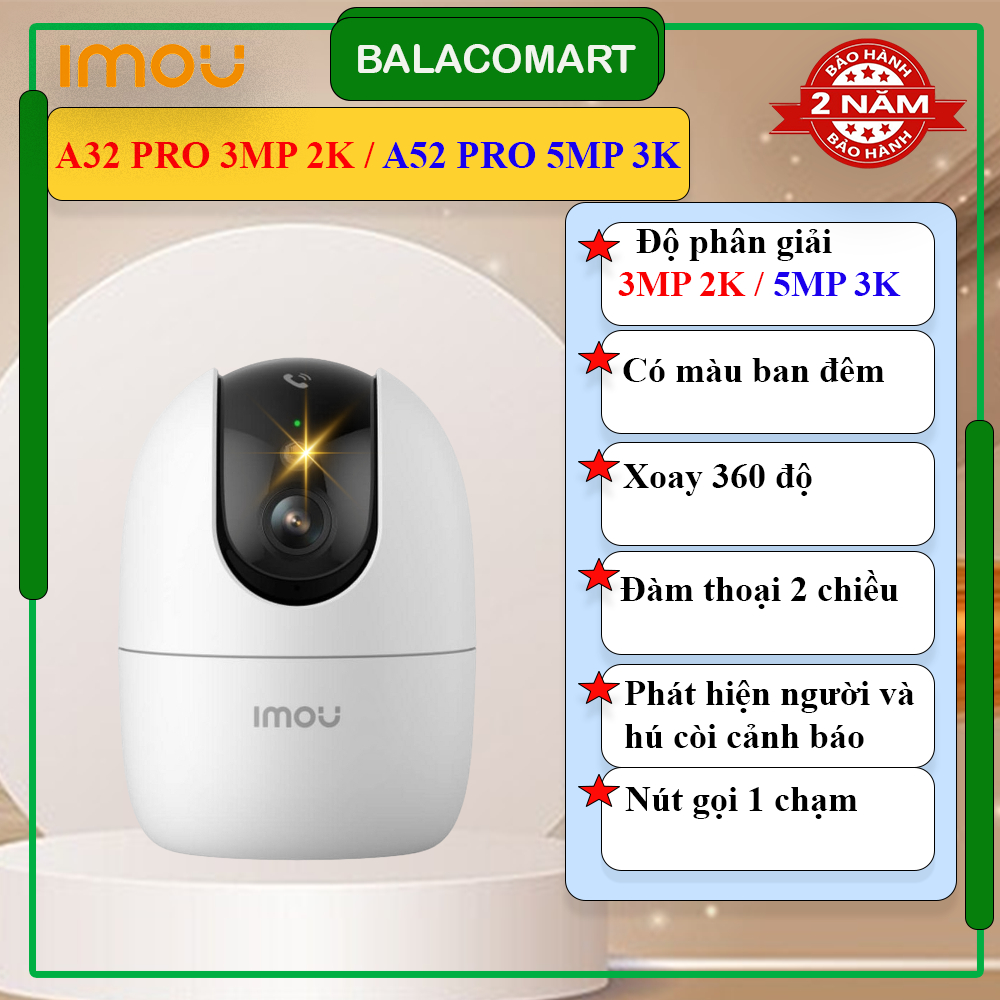 Camera imou trong nhà A32 Pro Ranger Pro 2 3MP 2K / A52 Pro Ranger Pro 2 5MP 3K đàm thoại 2 chiều có
