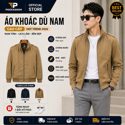 Áo khoác dù nam mẫu mới cao cấp SPMAKD25 -1 có lớp lót phía trong PigoFashion