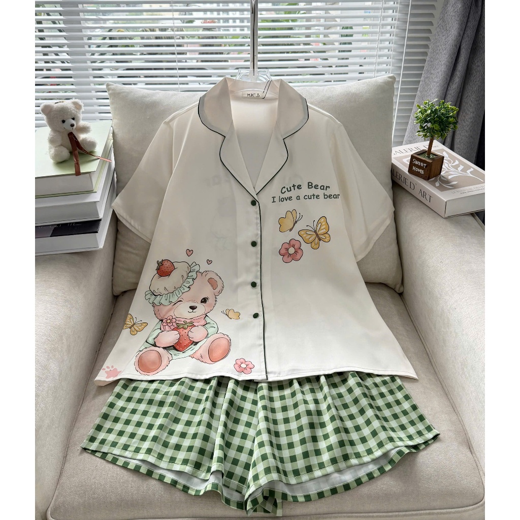M64 Đồ Ngủ Bigsize Truyền Thống MIKY, Đồ Ngủ Pijama lụa Latin cao cấp mềm mại xinh xắn cute dễ thương < 70KG | BigBuy360 - bigbuy360.vn