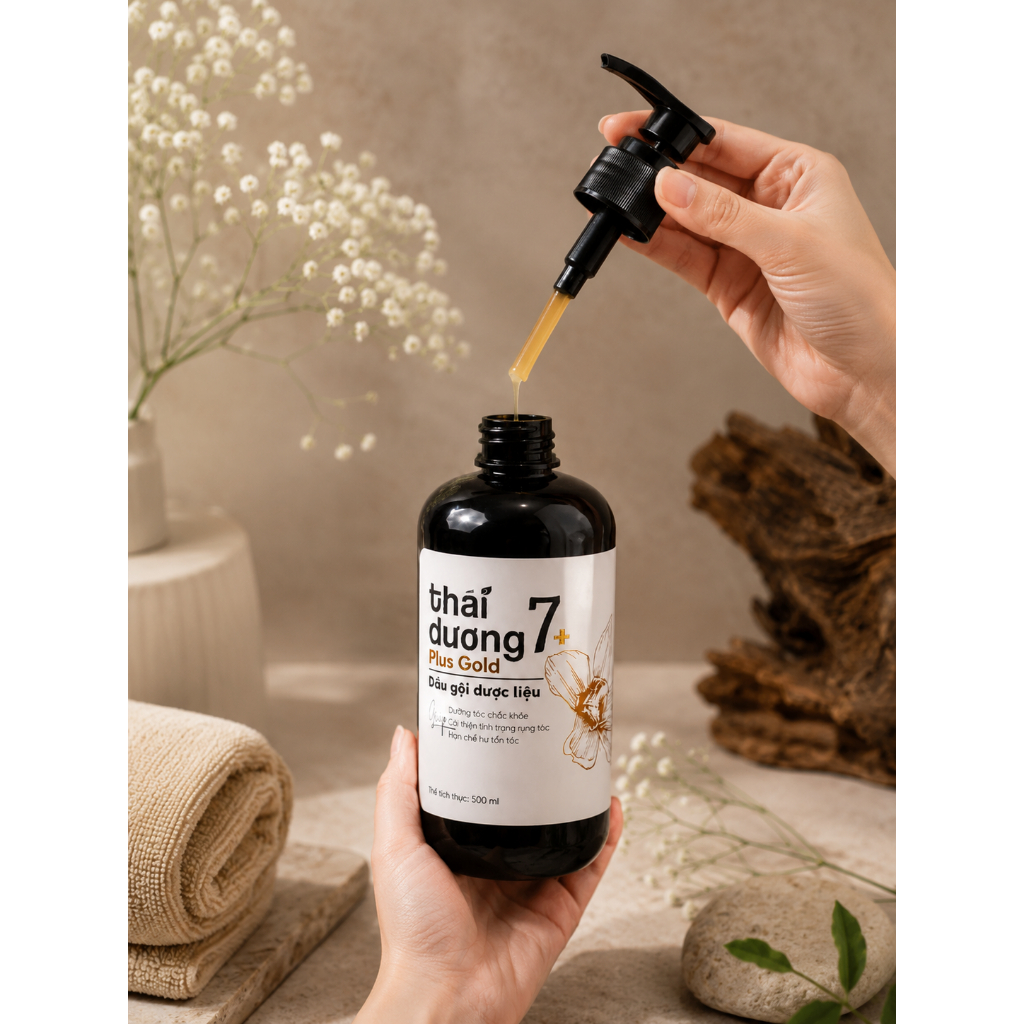 Dầu gội Thái Dương 7 Plus GOLD (Hoa Phong Lan) 500ml/250ml  - Dầu gội dược liệu dành cho tóc rụng , khô xơ, hư tổn-STD | BigBuy360 - bigbuy360.vn