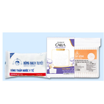 [HÀNG TẶNG KHÔNG BÁN] - Combo 3 quà: Tăm bông 42 que + Bông y tế 5G + Velvet 10m